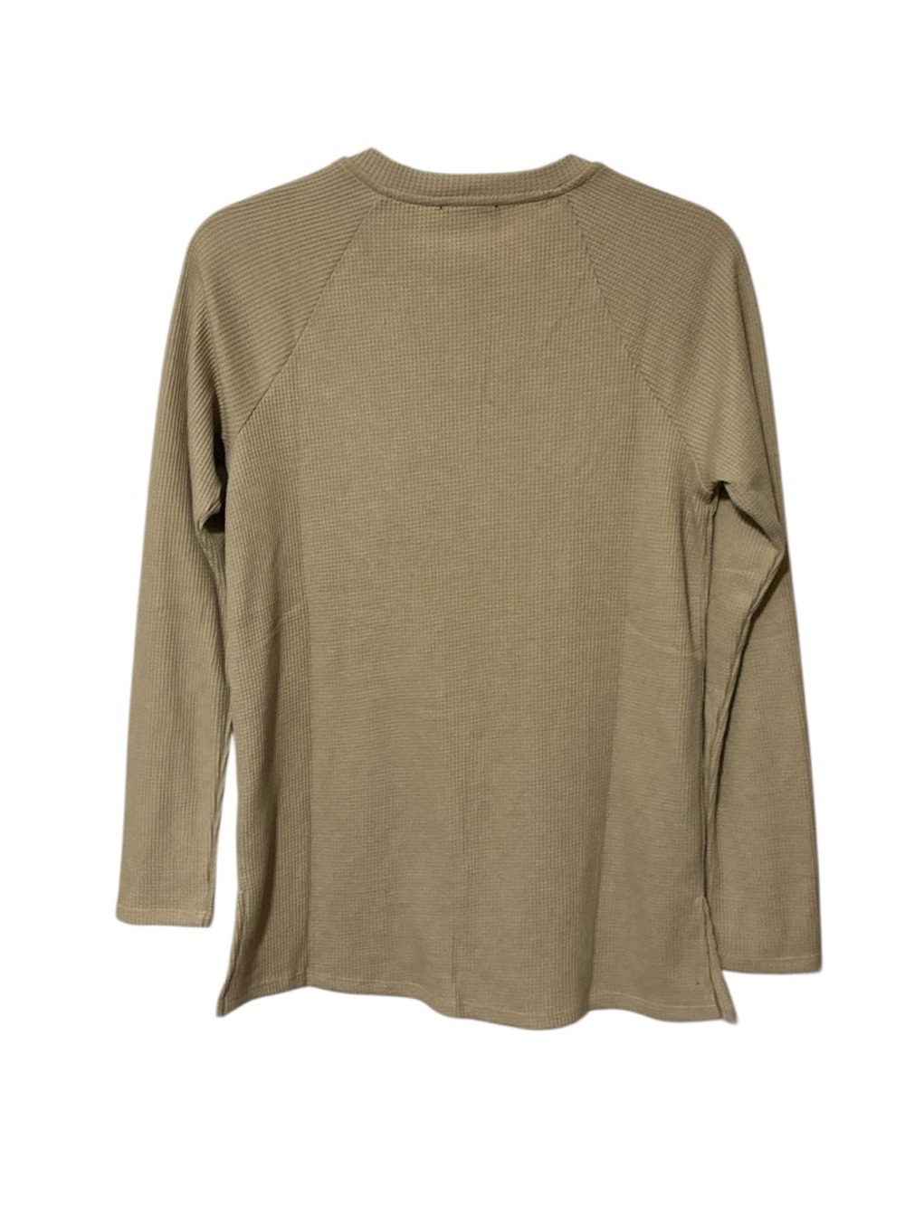 ZUTTER Long Sleeve Waffle Knit Top S 18” p2p Beige NWOT - Picture 6 of 8